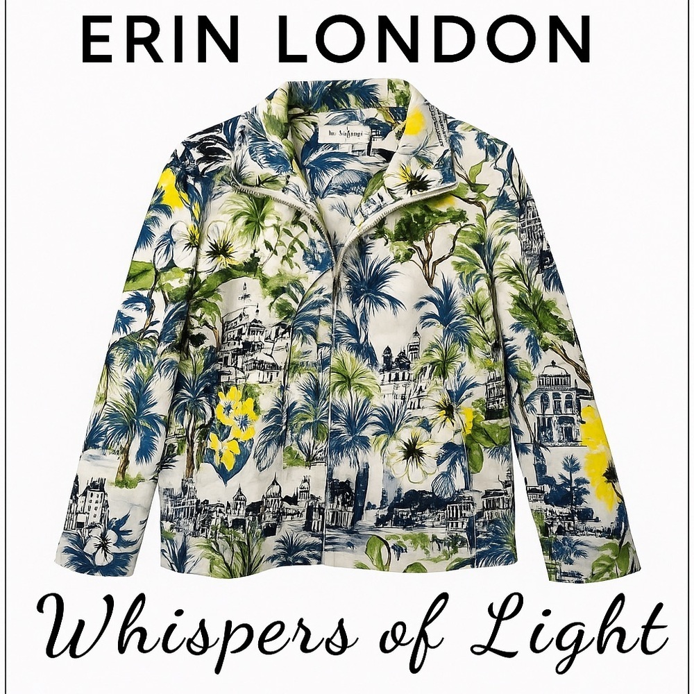 M- Erin London Tropical Scene Zip Jacket – Size M